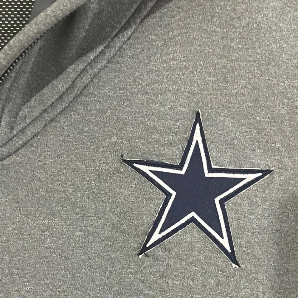Nike NFL Dallas Cowboys Mens XXL Short Sleeve Full Zip Hoodie Gray On-Field